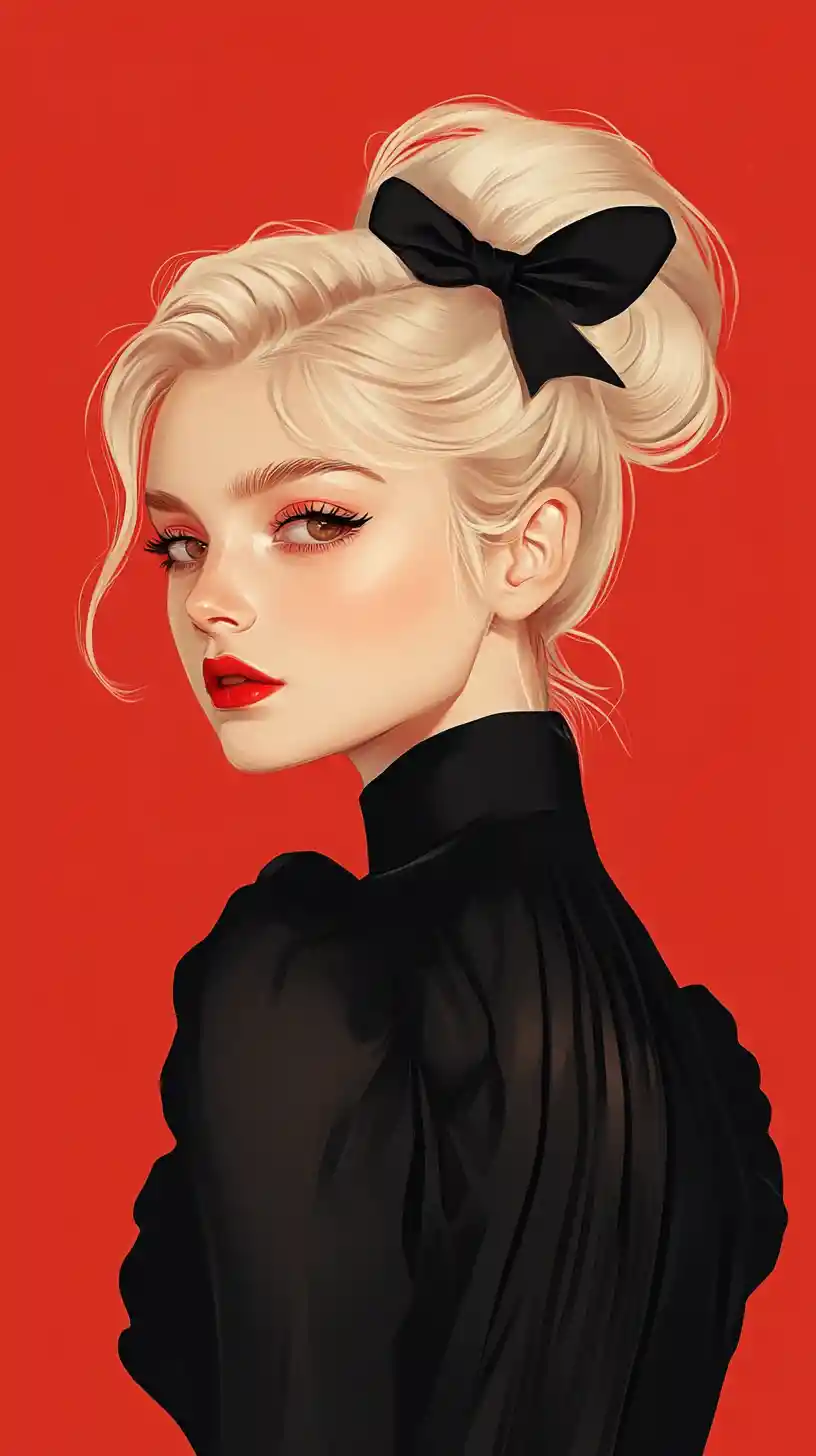 Glamorous blonde woman in retro pin up fashion