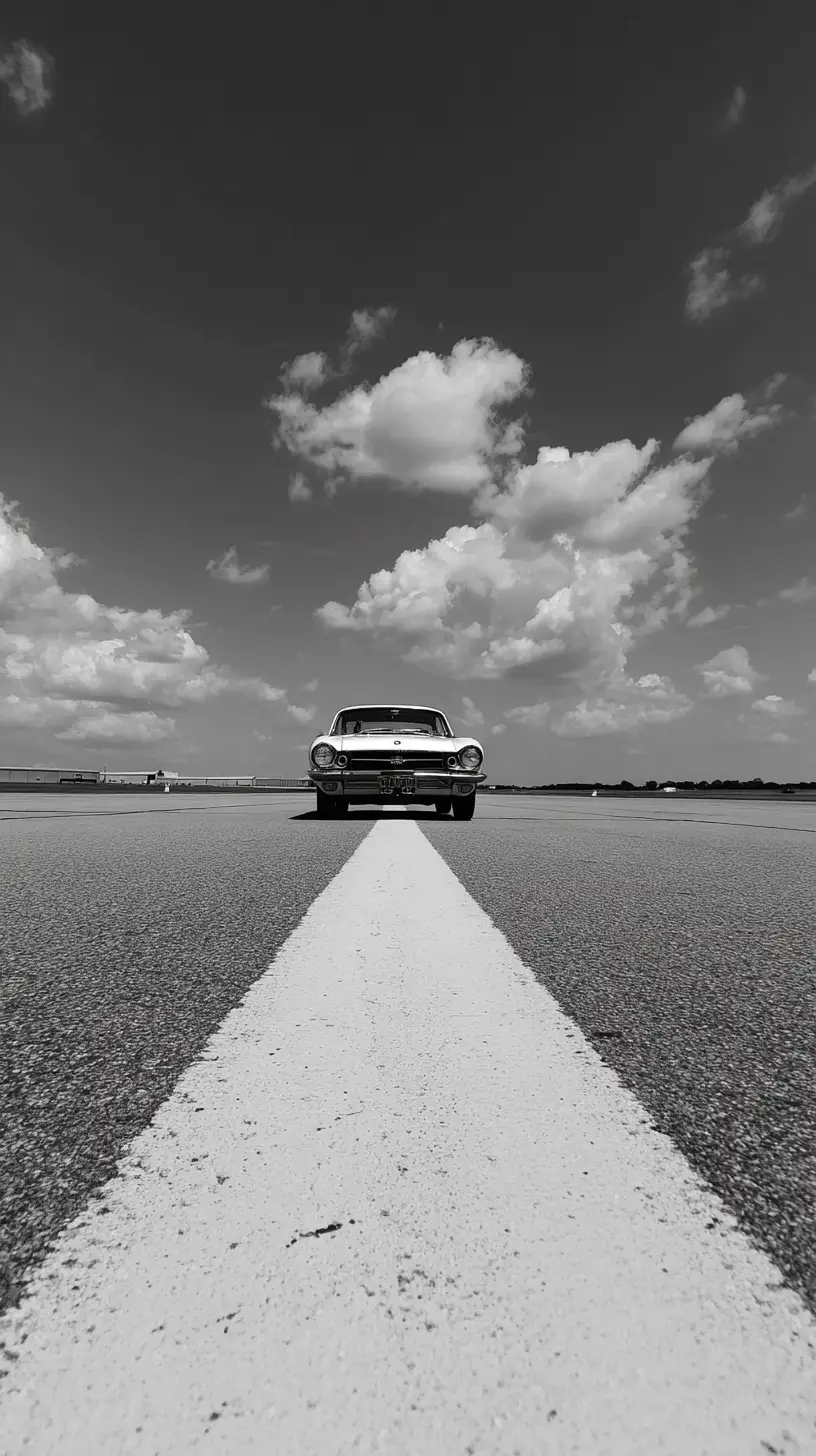 Man standing alone by a packed car on airport tarmac