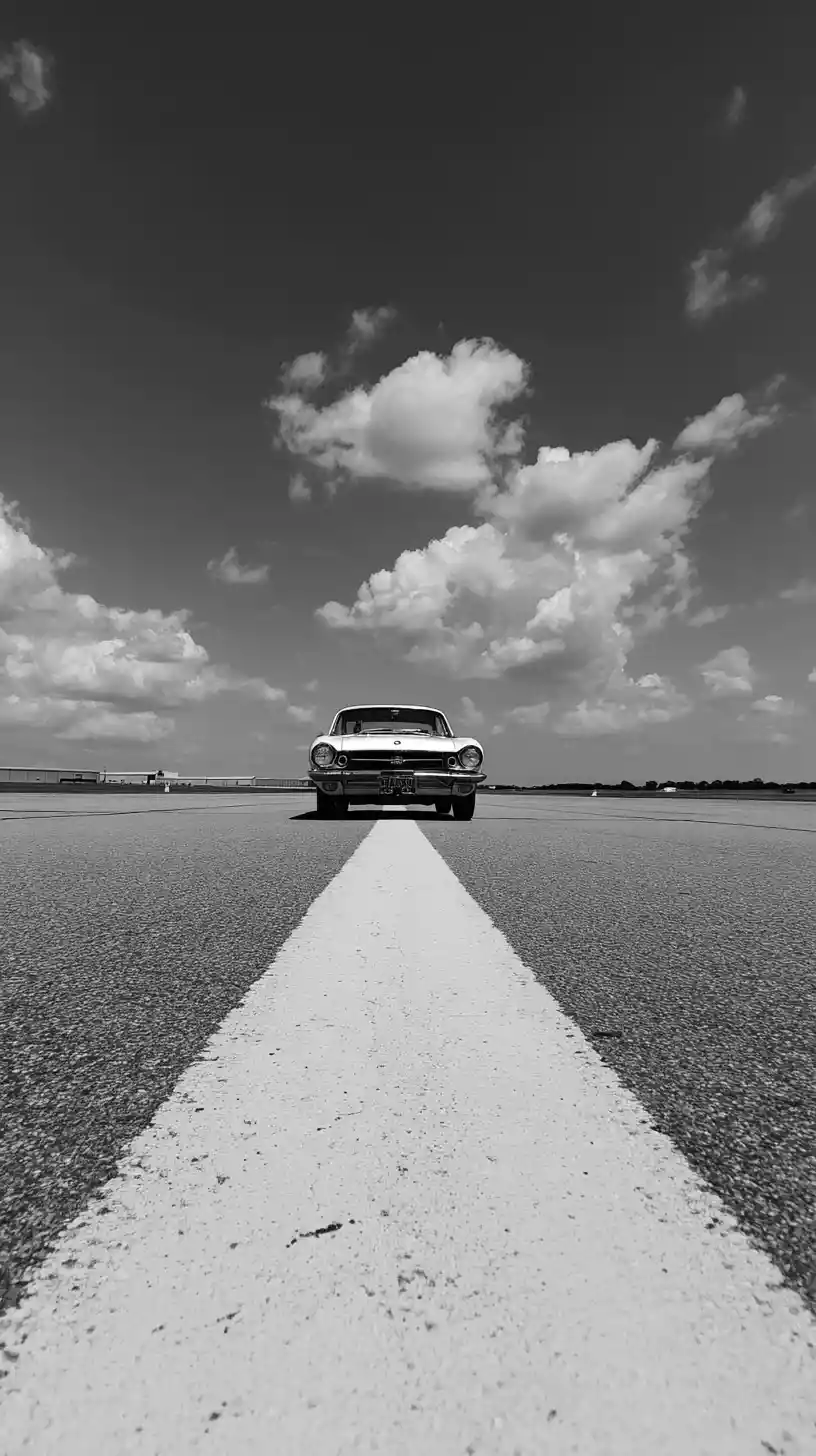 Man standing alone by a packed car on airport tarmac