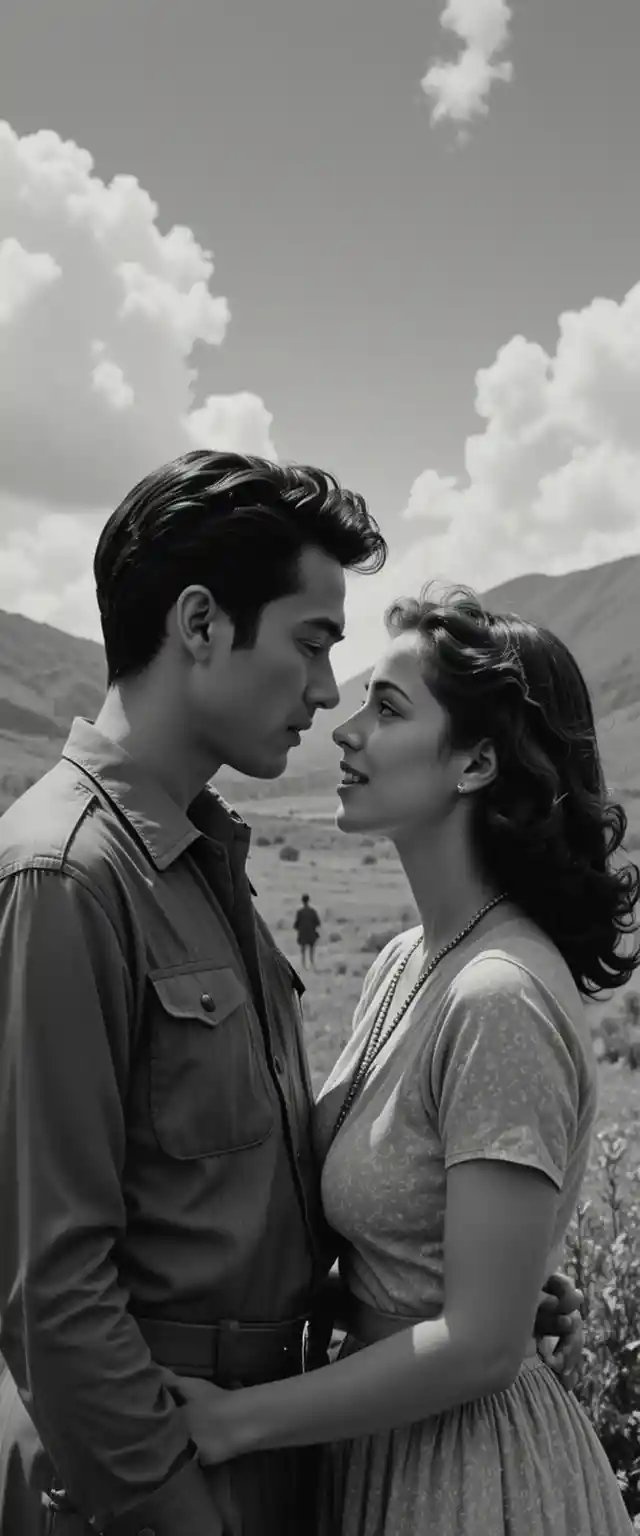 American couple traveling together in postwar Africa
