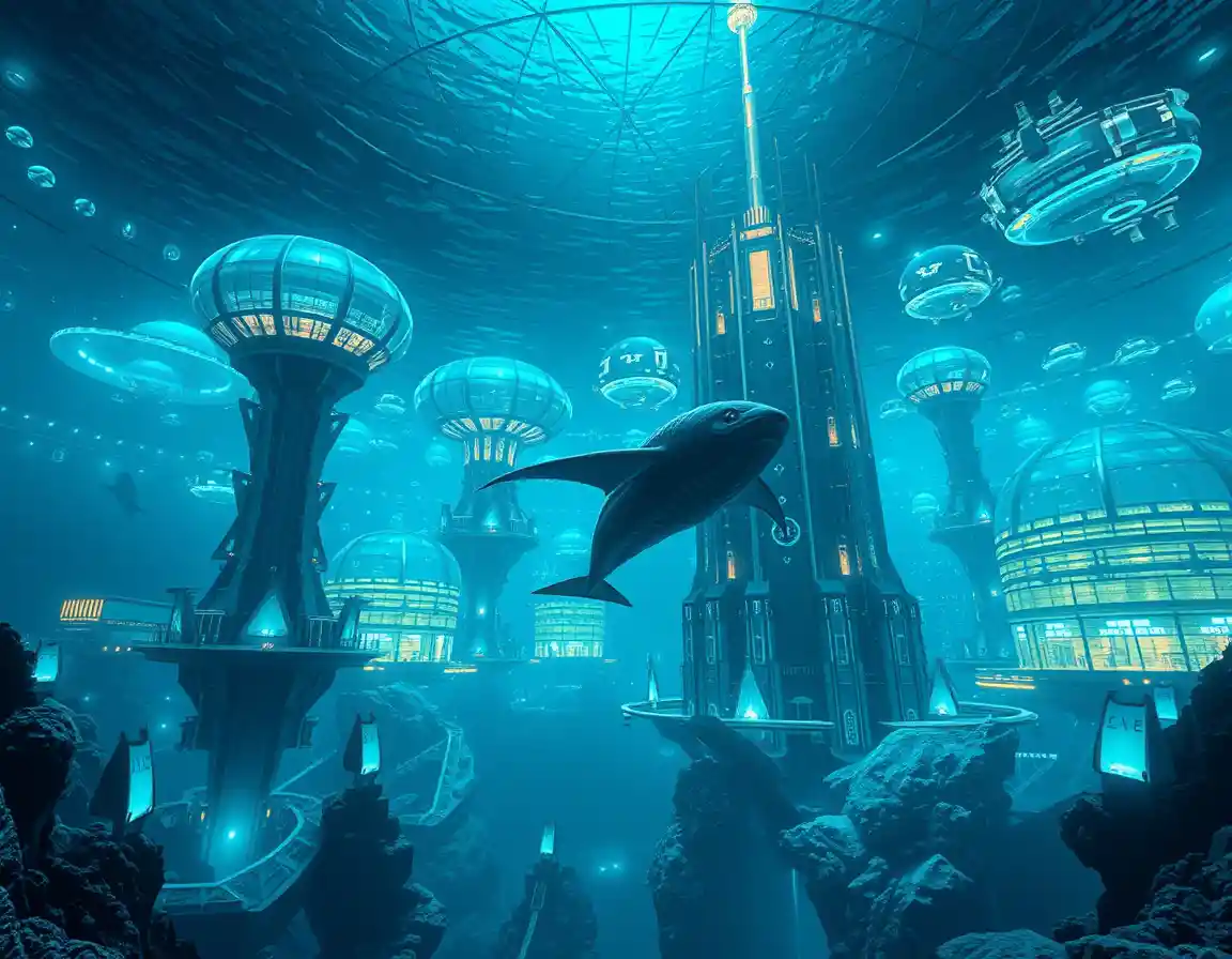 Gigantic Underwater City Of Domes And Towering Structures