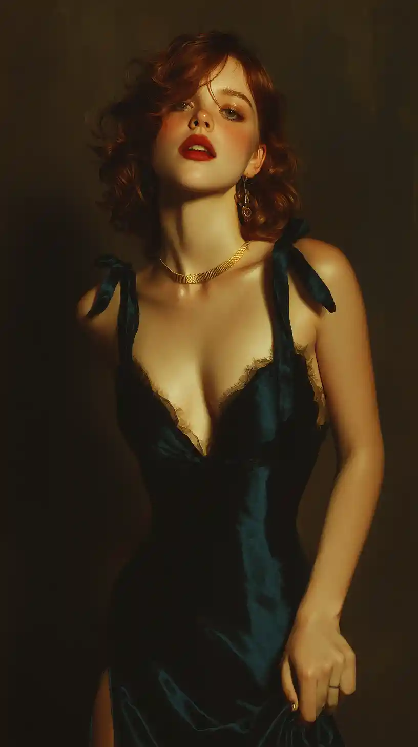 Charismatic woman in full body cinematic portrait lighting
