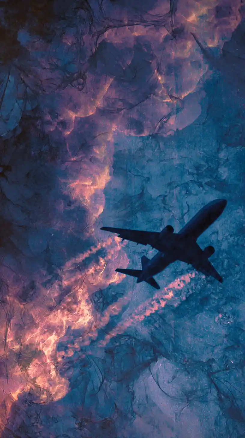 Persona in partenza in aereo con ritorno incerto