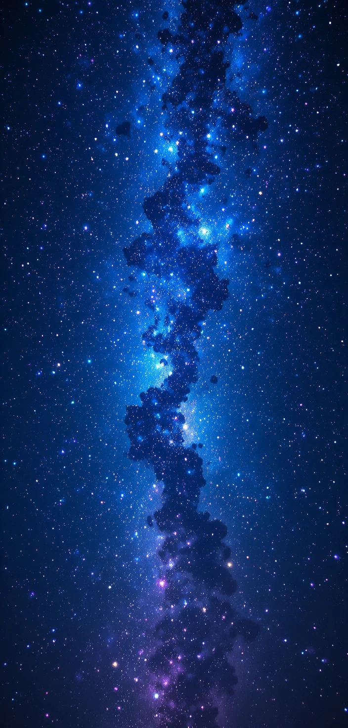 Vast surreal galaxy with shimmering stars at night