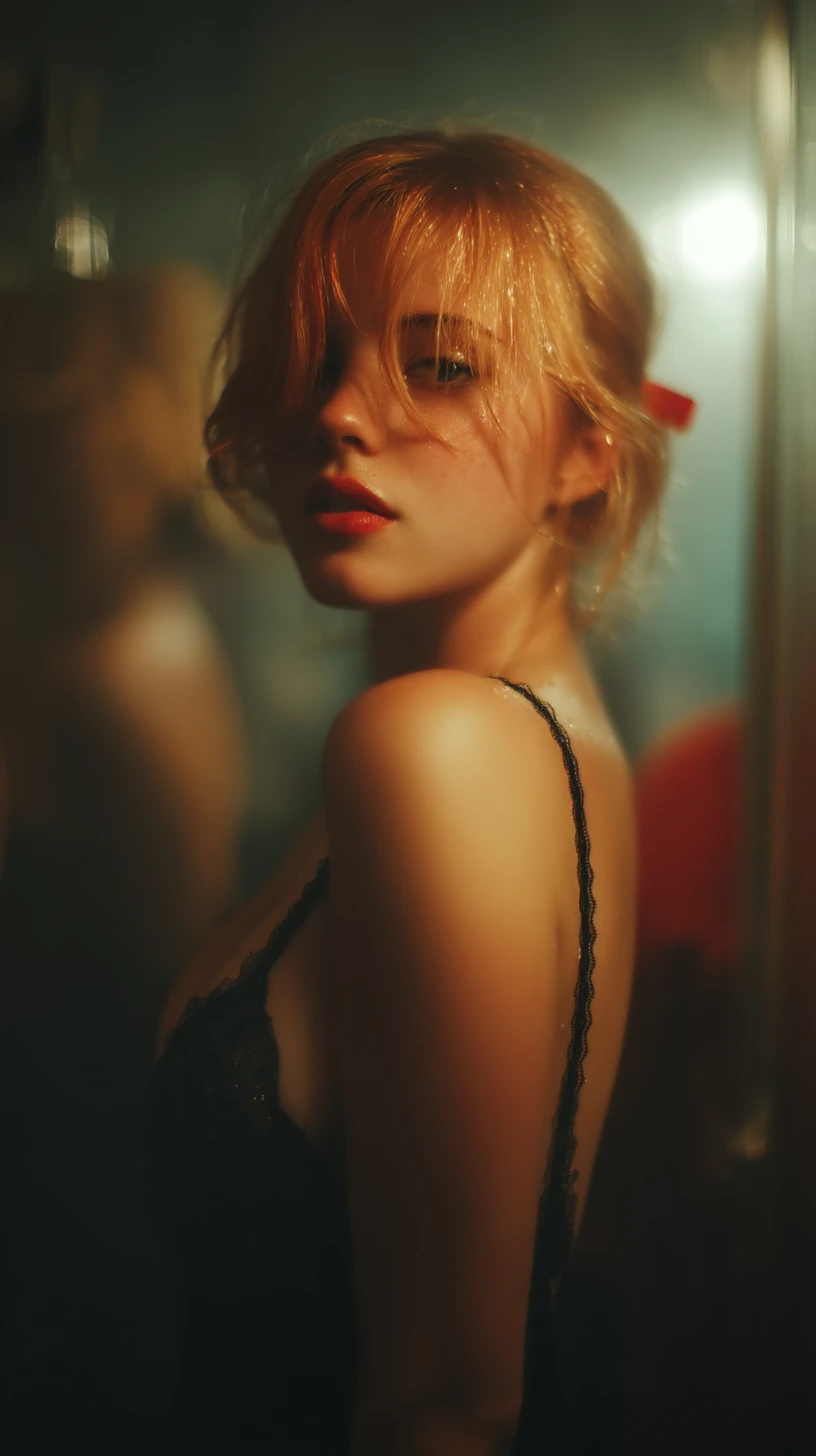 Mujer atlética con iluminación cinematográfica en retrato de cuerpo completo