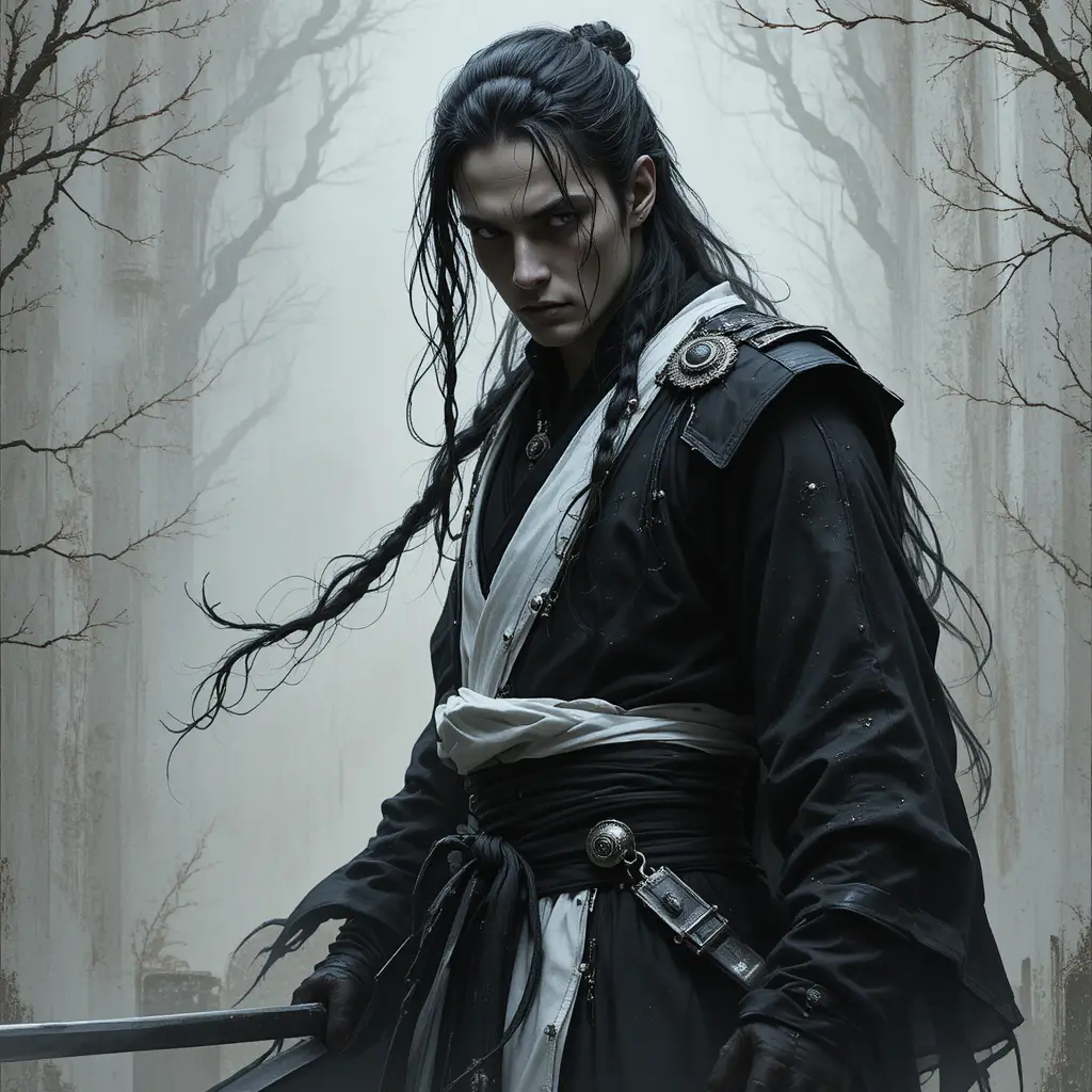 黑暗奇幻辮髮武僧武術家