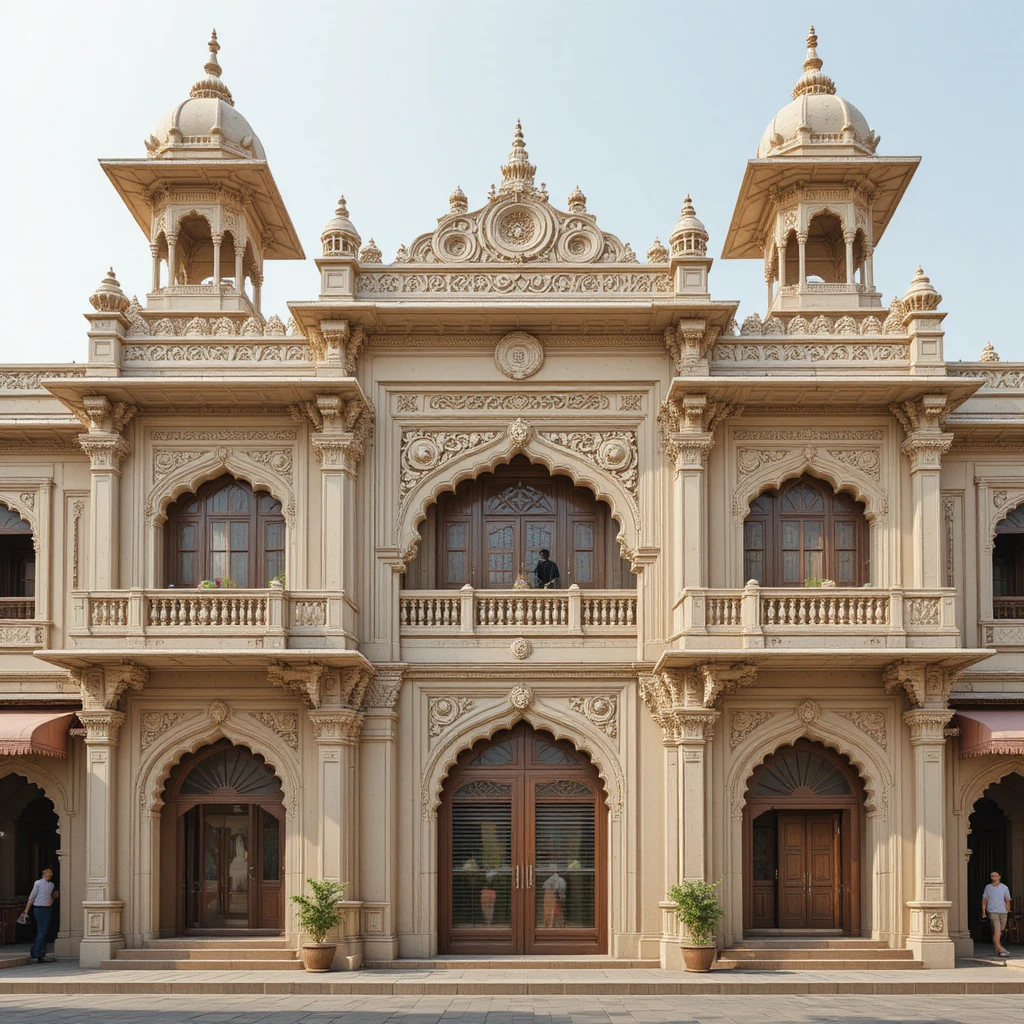 Royal Indian market facade with grand central entrance gate