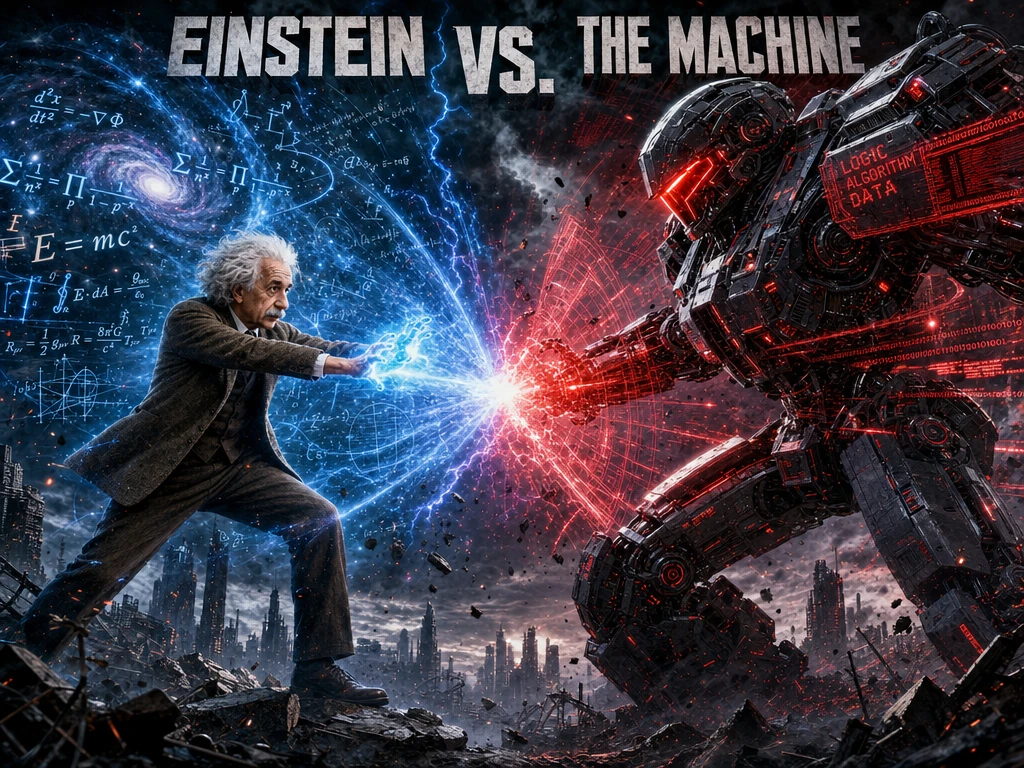 Scientist Battles Giant Mecha In Ruined Sci Fi City