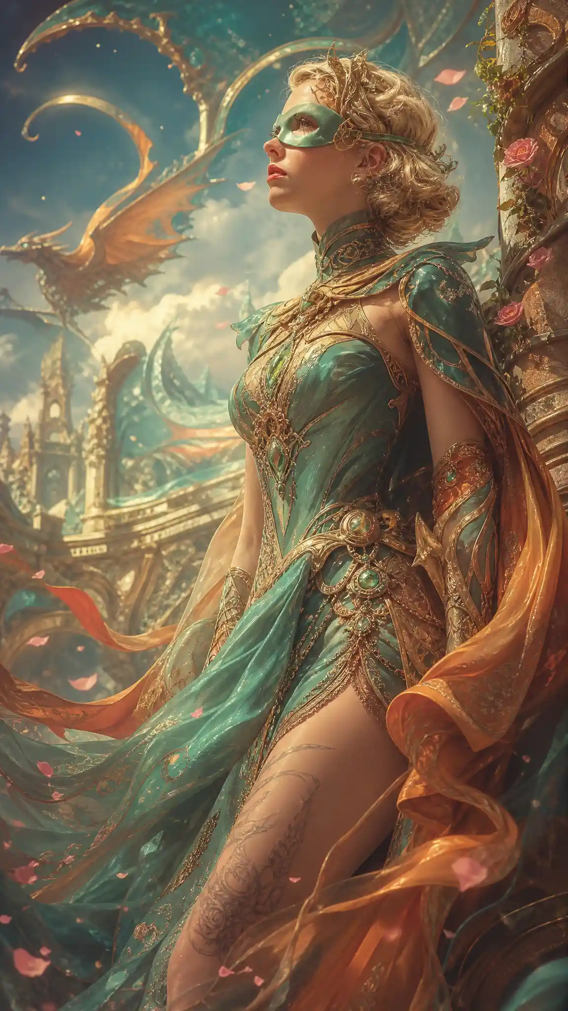 Ethereal Enchantress Entering A Vivid Fantasy Realm