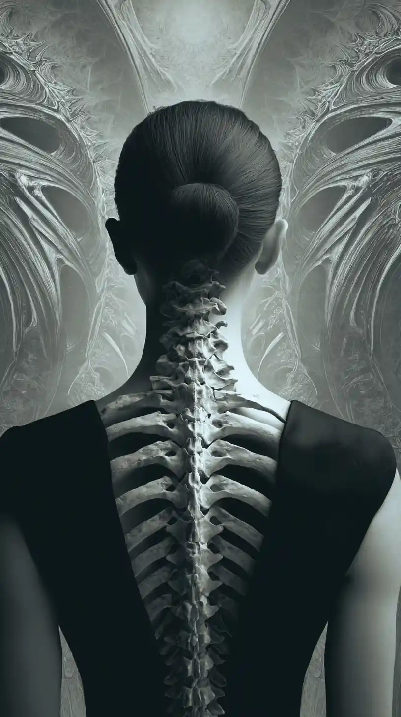 Back to back focus on the spine and vertebrae