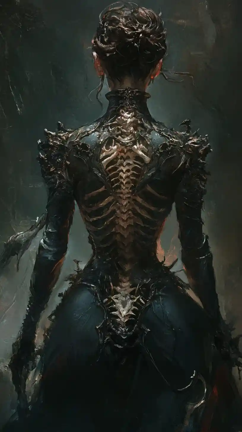 Back to back focus on the spine and vertebrae