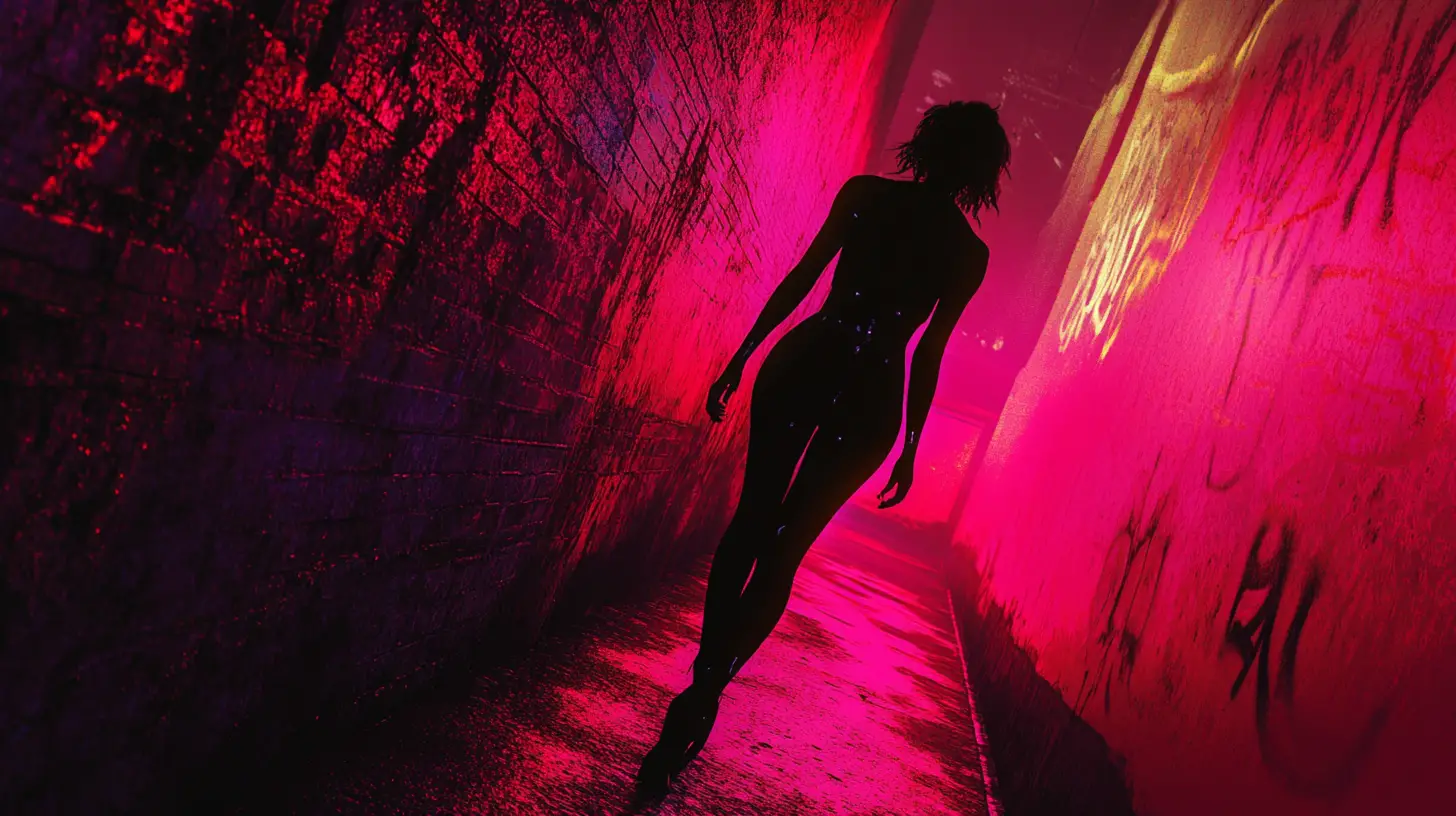 Vengeful vigilante aura with a cold determined mood