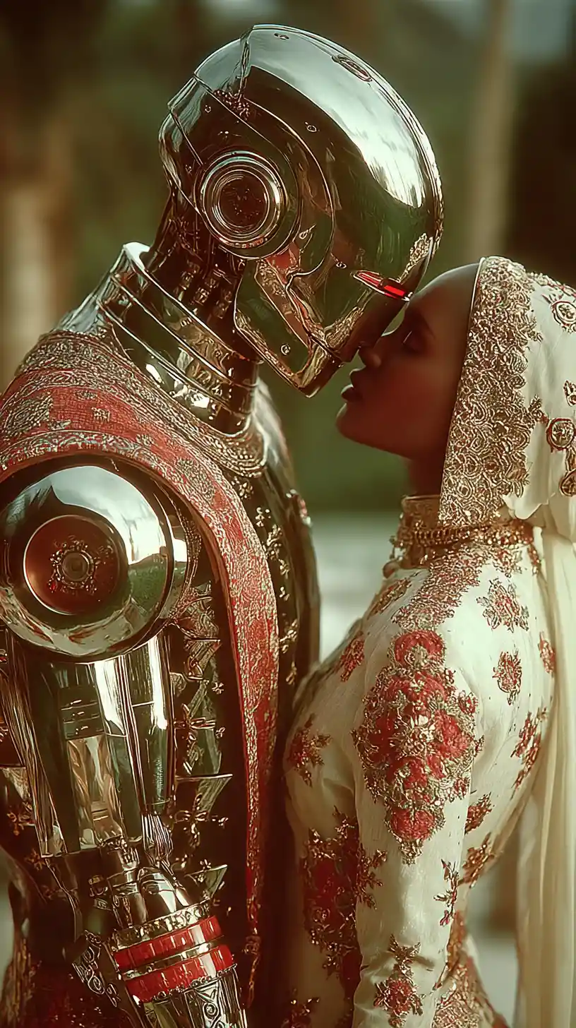 Close up of a loving couple before an ancient palace