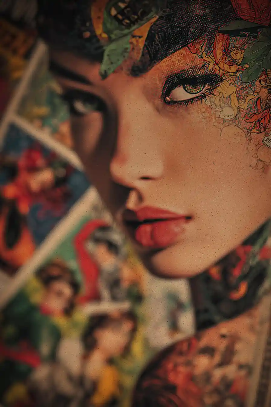Futuristic fantasy woman in dreamy comic inspired portrait