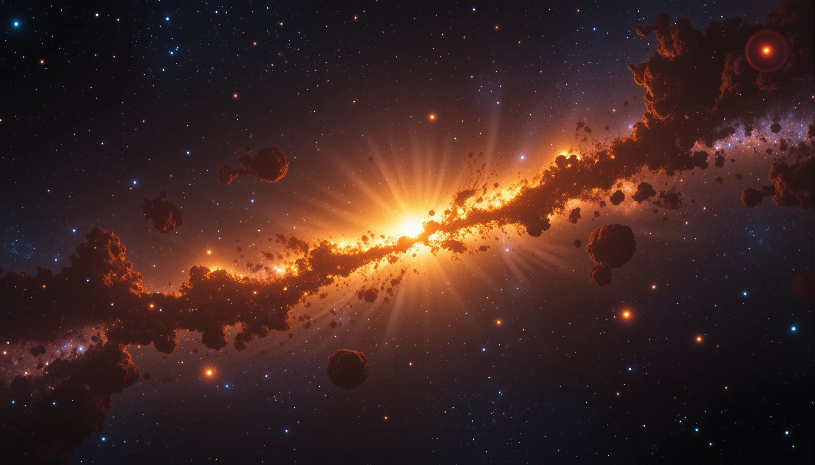 Luminous Milky Way Core Glowing In Deep Interstellar Space