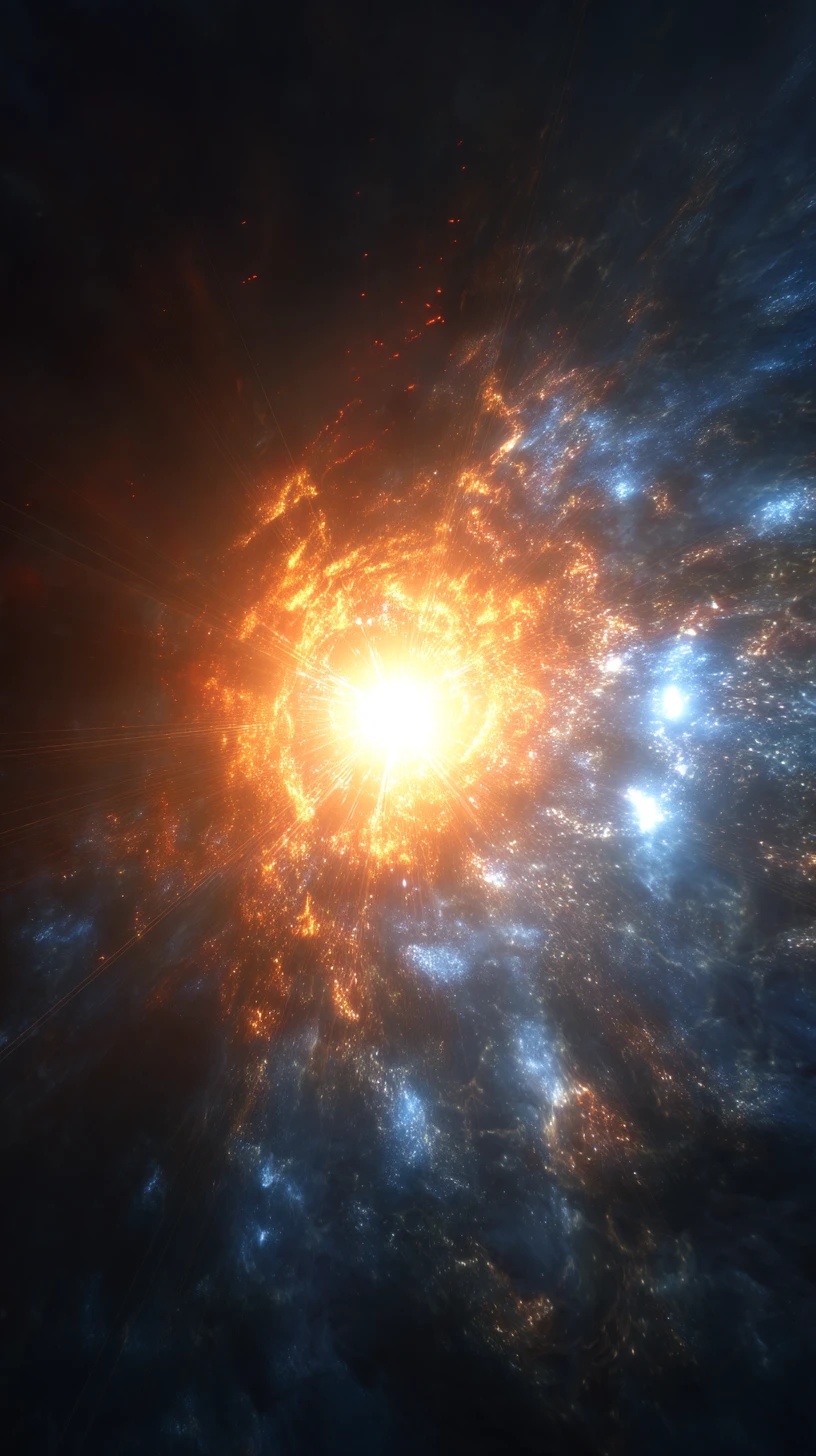Spaceship Crossing Distorted Dimensions In Vibrant Cosmic Space
