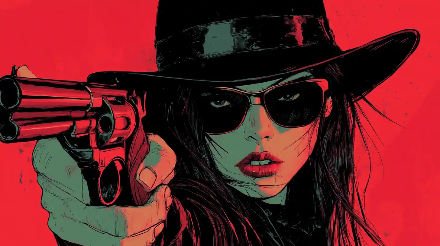 Woman dressing with a bold and vengeful attitude