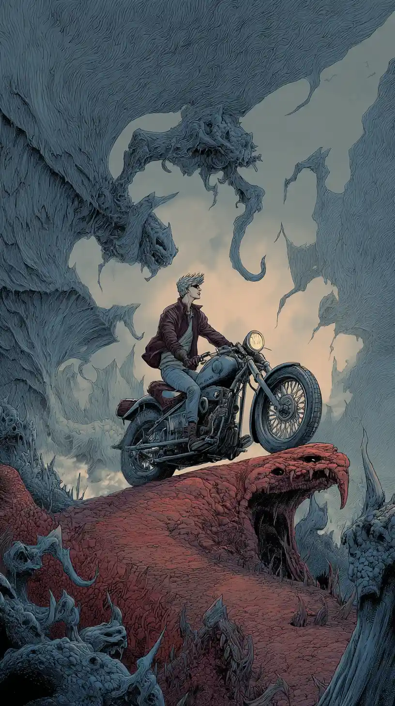 Man riding on the right side of a street