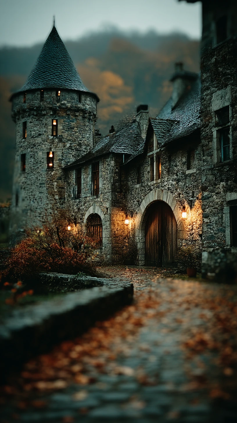 Retro Fairy Tale Castle In Nostalgic Fantasy Illustration