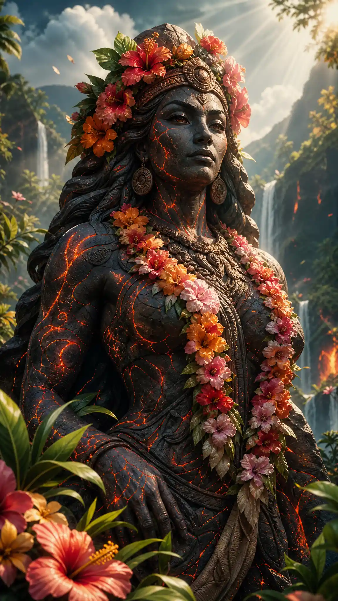 鬱鬱蔥蔥扶桑花叢林中的火山女神 Hina