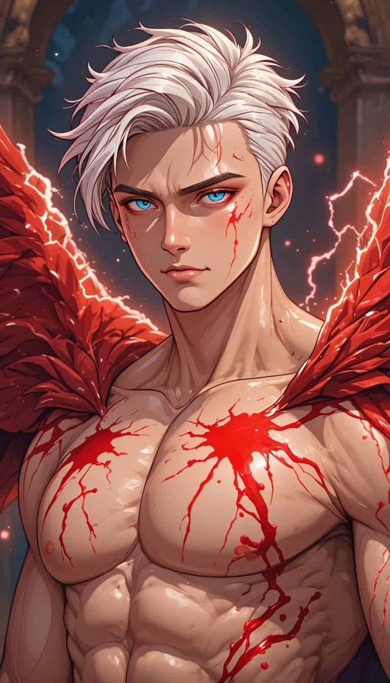 Thunder phoenix valkyrie warrior with glowing red markings