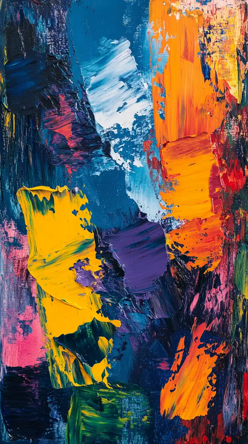 Abstract lyrical lines suggesting energetic motion and rhythm