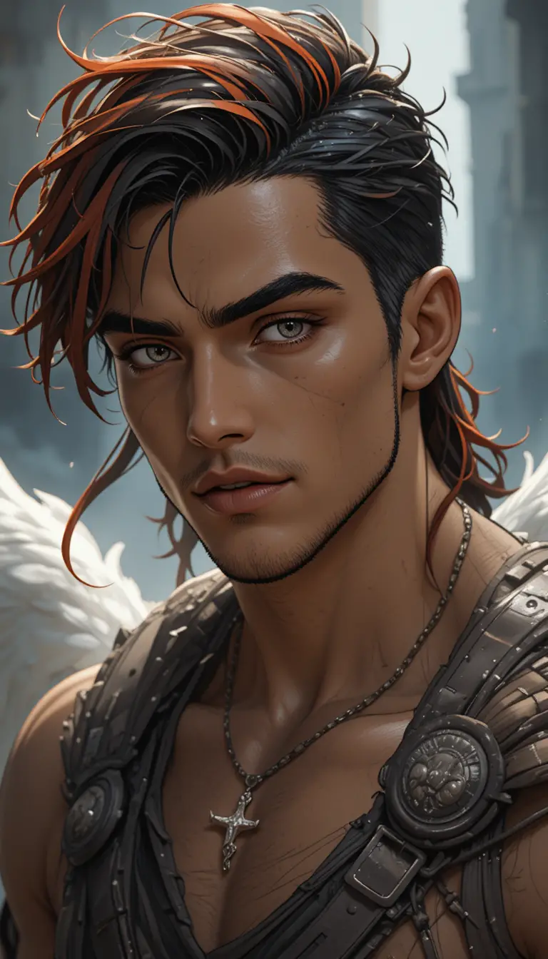 Winged anime man with thunder phoenix heritage