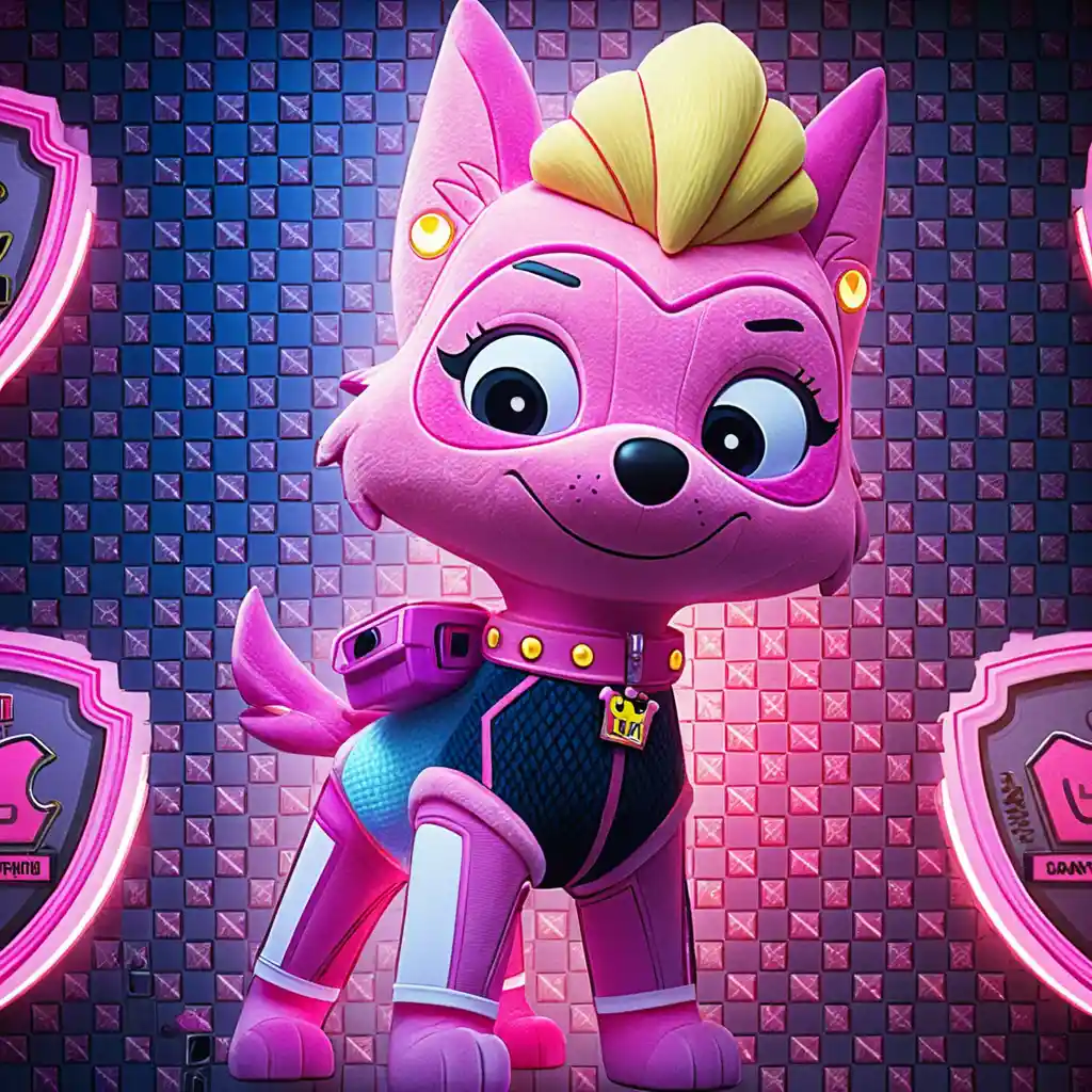Smiling plush mascot character in a clean full body costume