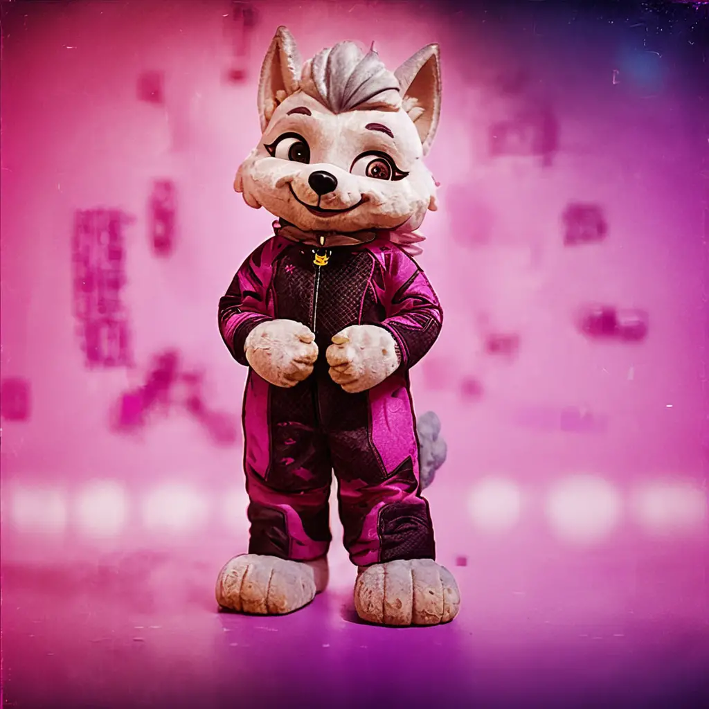 Full Body Mascot Character Standing In Widescreen Frame