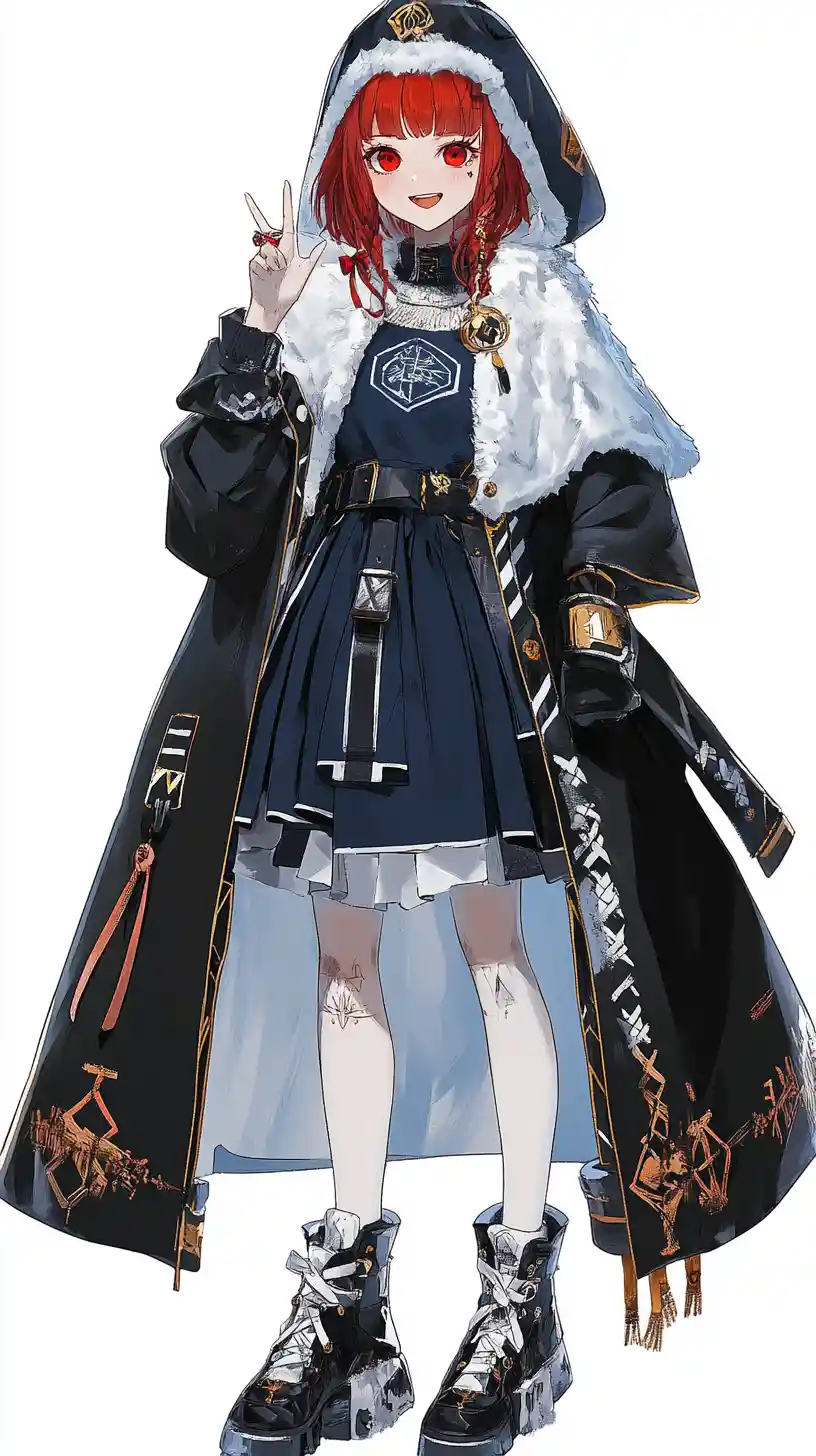 Anime girl smiling on a giants hand before an ice palace