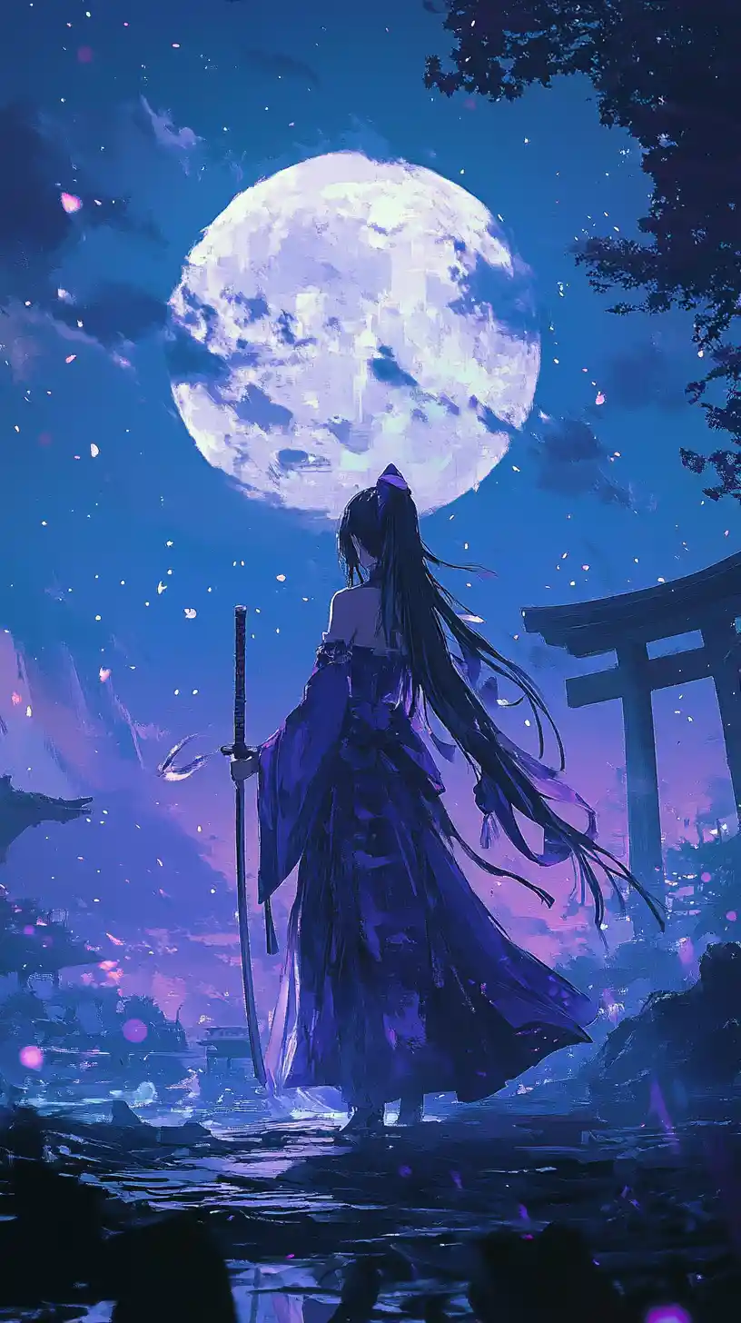Witch girl with black cat walking by a fantasy castle