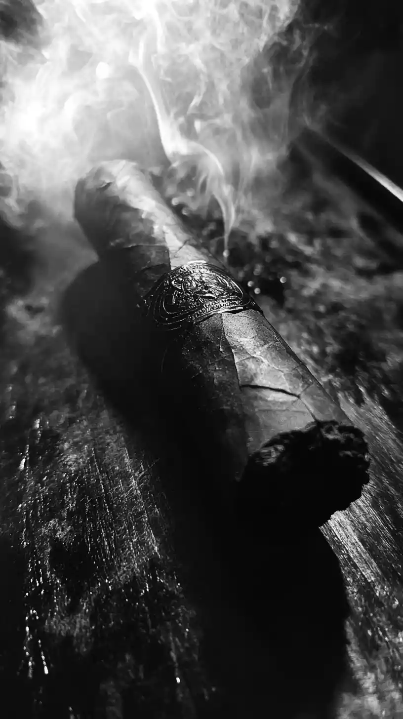 Man speeding forward while smoking and chasing demons