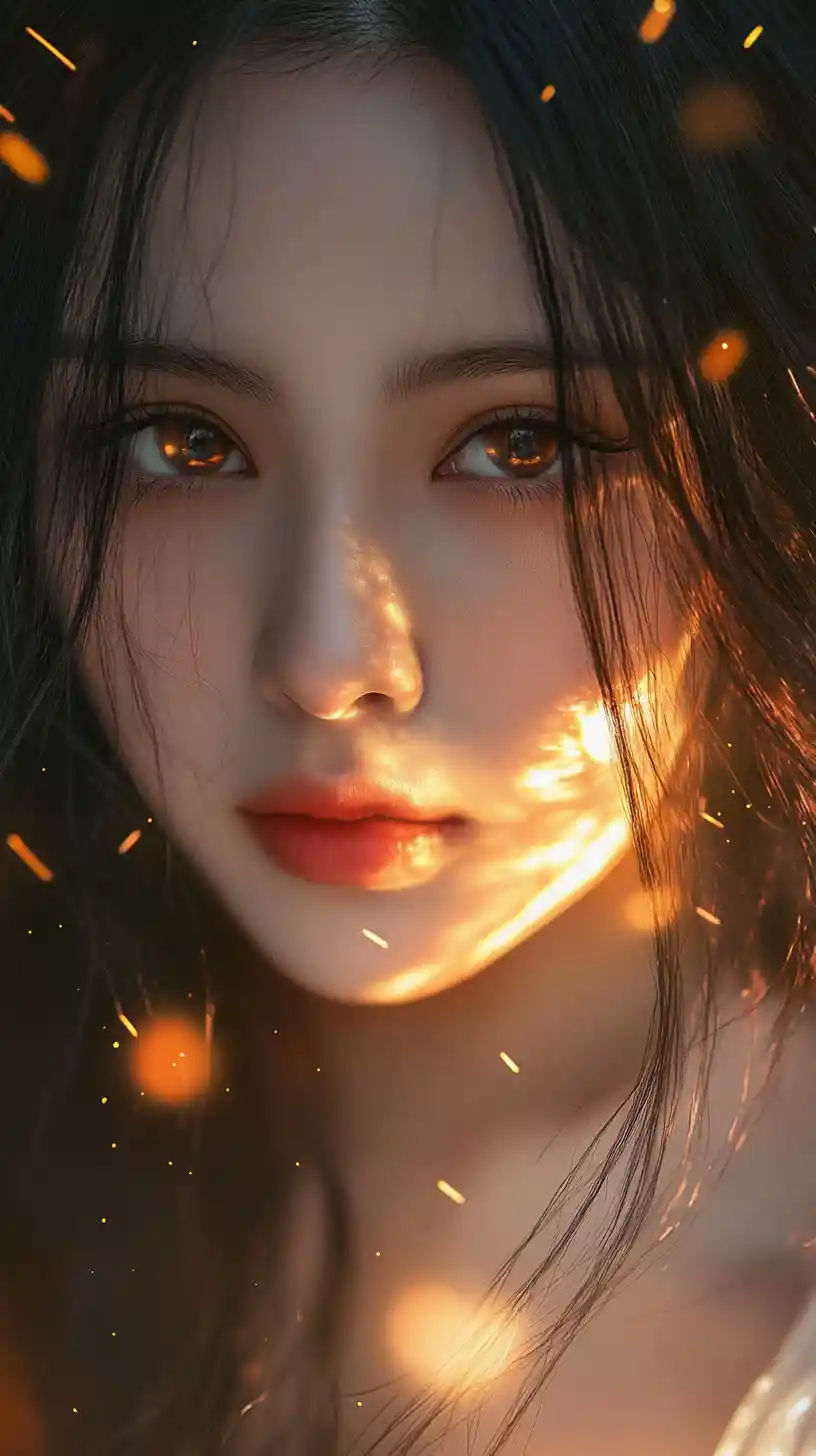 Ethereal anime girl in a blooming spring garden