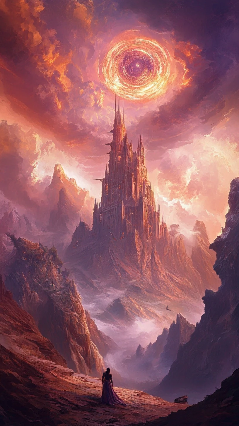 Paisaje de fantasía de los reinos desérticos del Sendero de Fuego