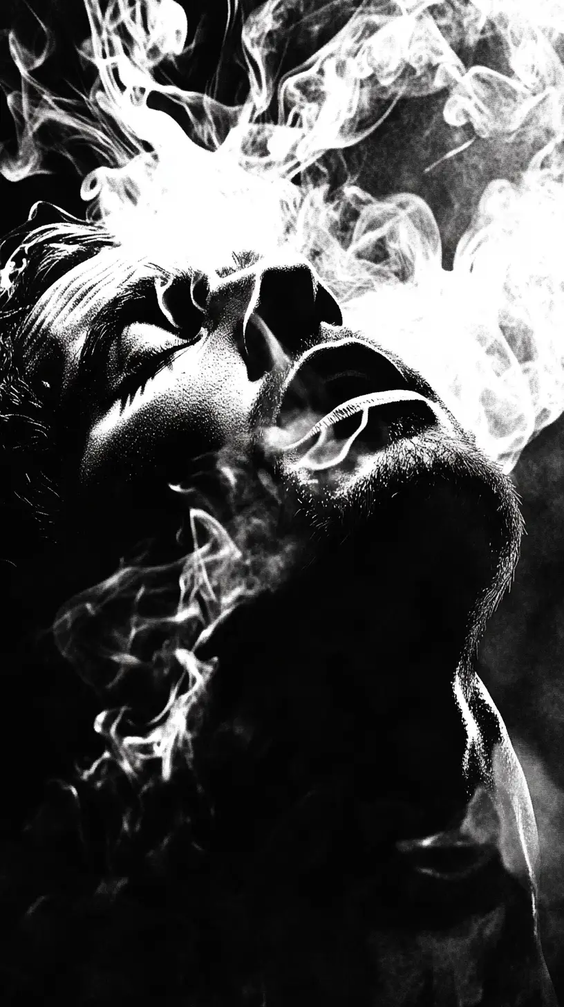 Homme roulant un cigare pour apaiser son esprit agité