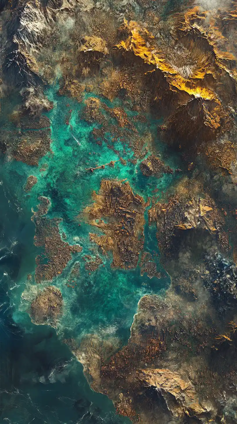Lush fantasy landscape inspired by heart of thorns world