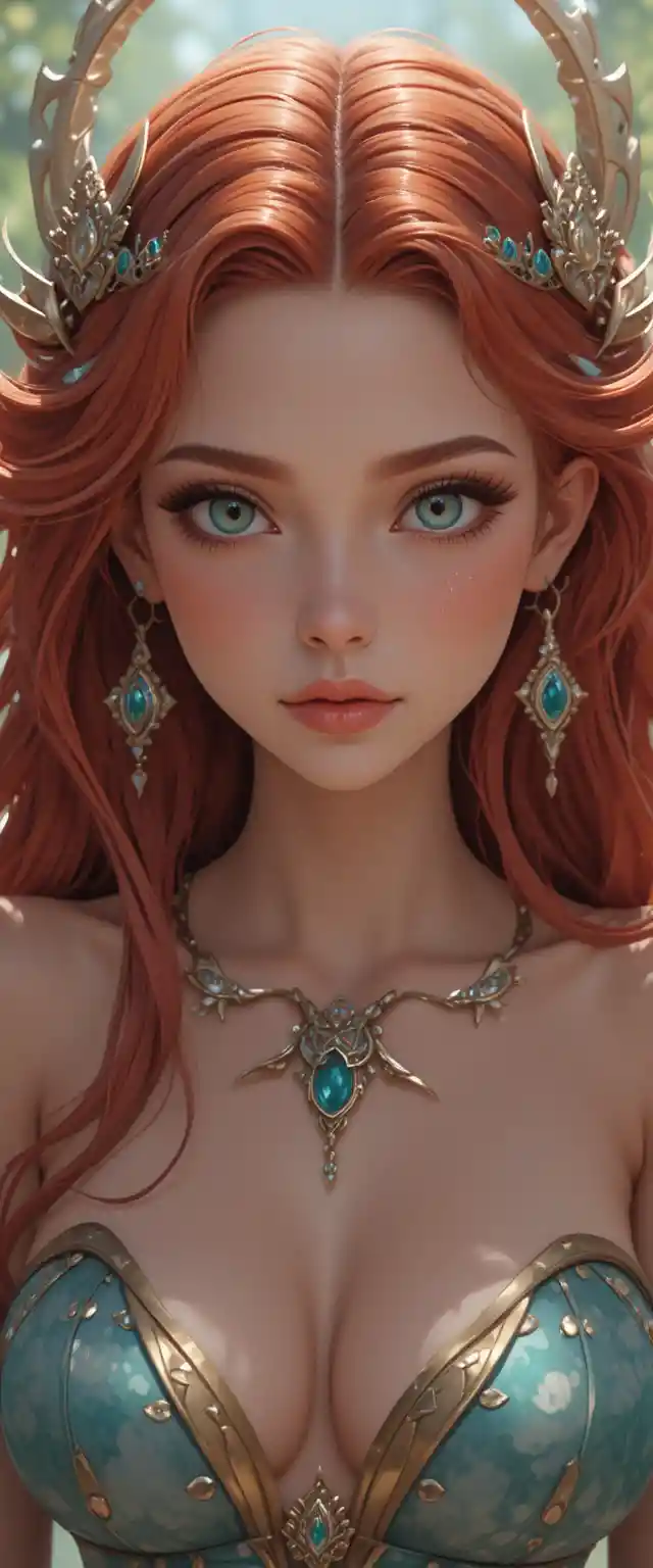 Ninfa sirena de anime en un mundo mágico de fantasía