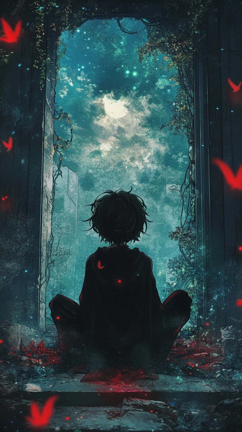 Anime ruler stands within a mysterious fantasy dream realm