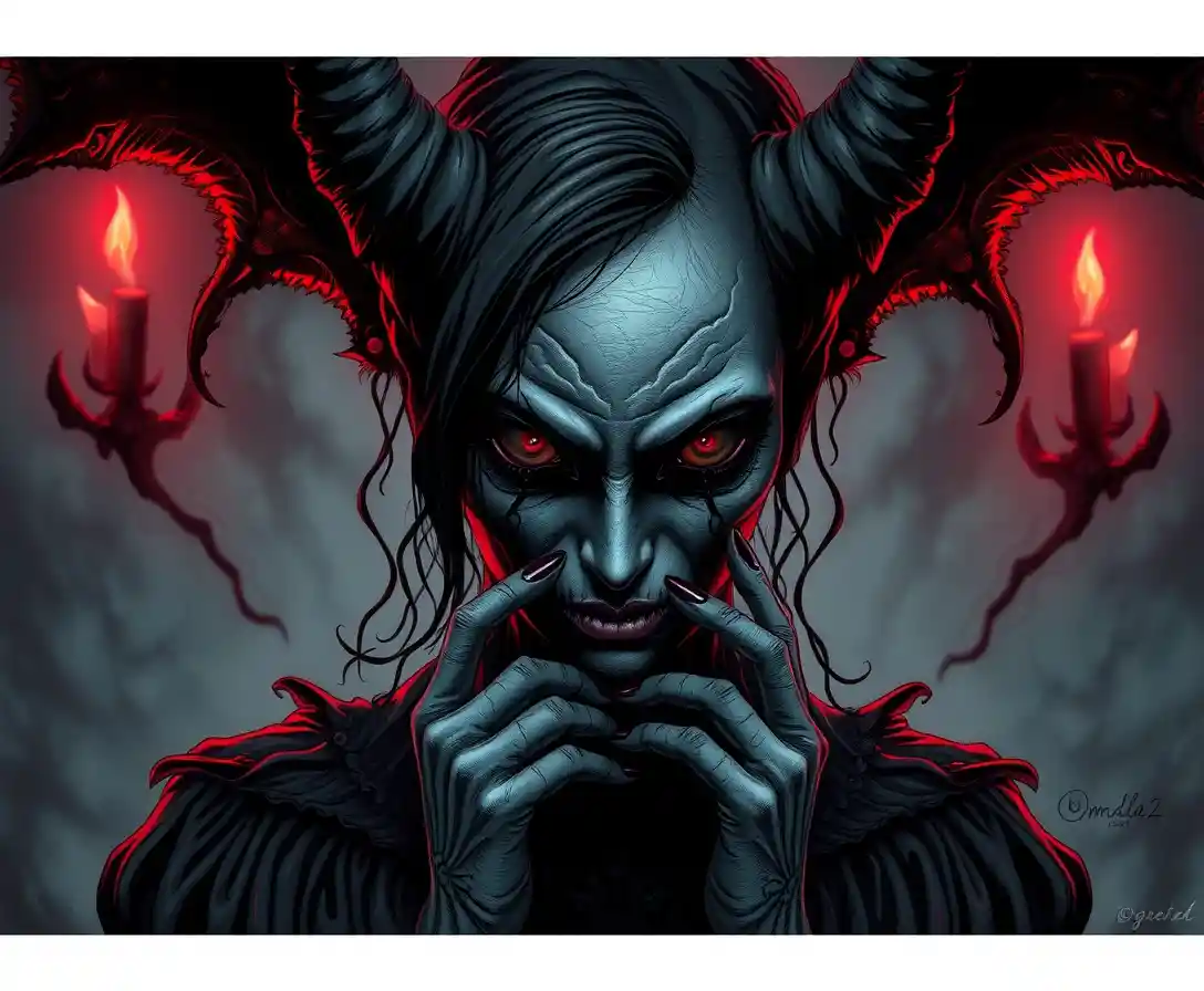 Surreal sorceress portrait of inner nightmare and desire