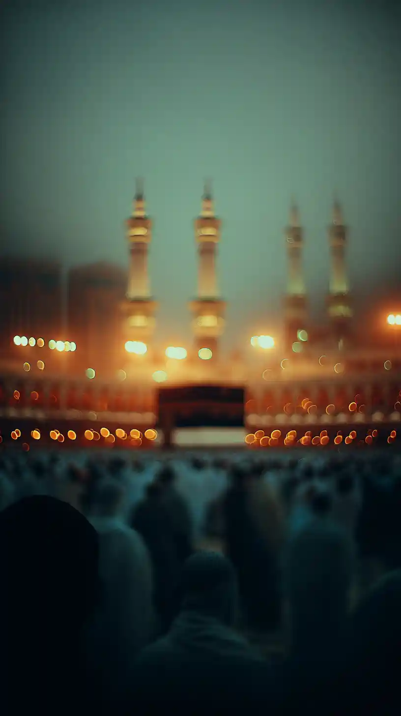 Pilgrims Circling The Kaaba In The Grand Mosque At Dawn