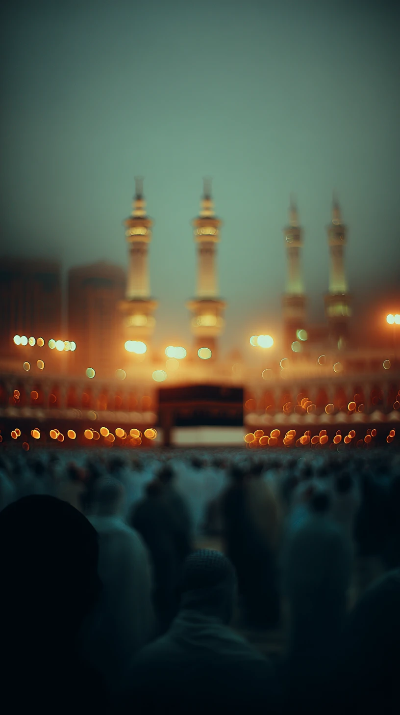Pilgrims Circling The Kaaba In The Grand Mosque At Dawn