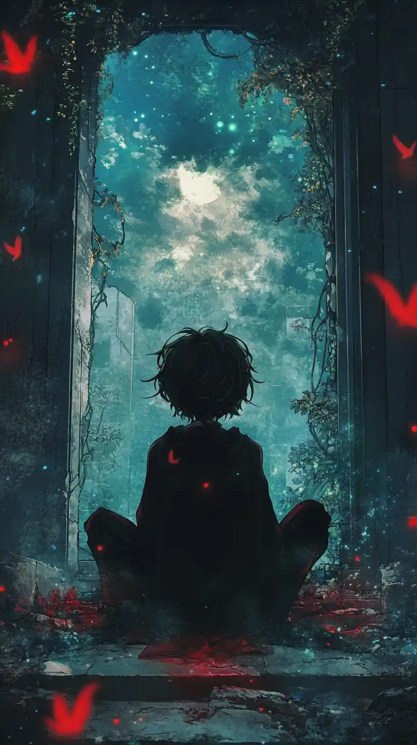 Anime ruler stands within a mysterious fantasy dream realm
