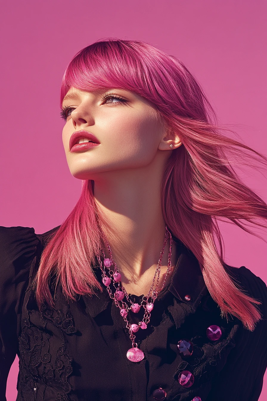 Retrato glamuroso de joven supermodelo con corte de pelo moderno y elegante