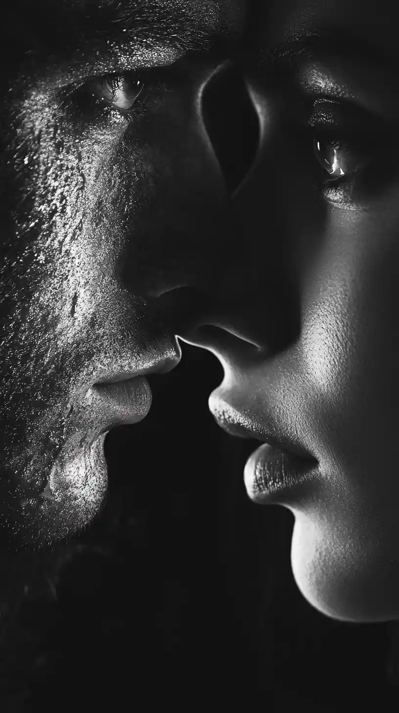 Eyes adjusting to darkness in lonely midnight silence