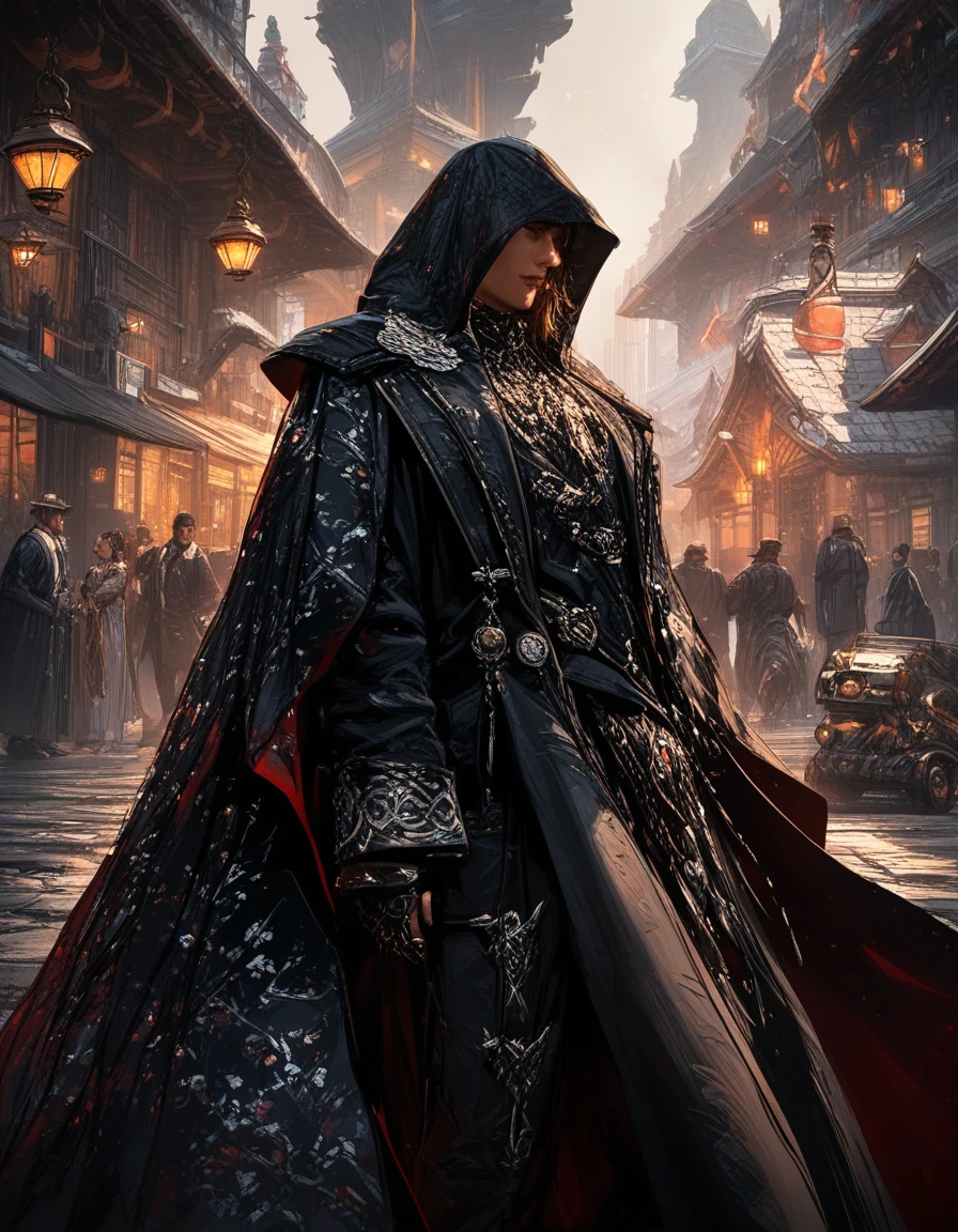 Red haired sorceress portrait in elegant fantasy garb