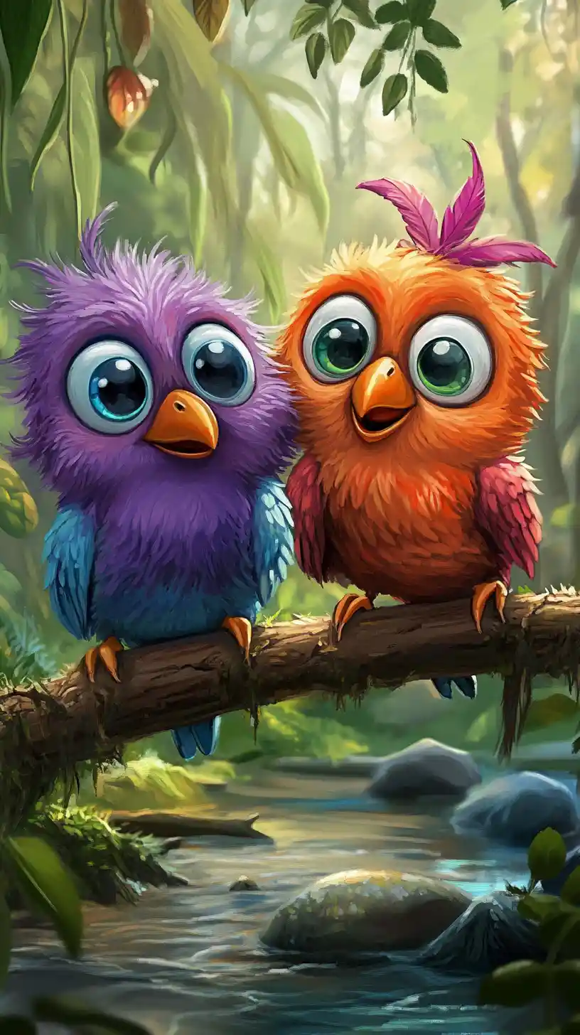 Funny cartoon illustration of three playful lemmings