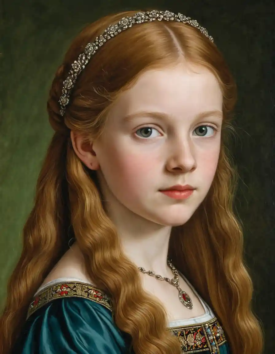 Jovem nobre galesa em retrato ao estilo renascentista