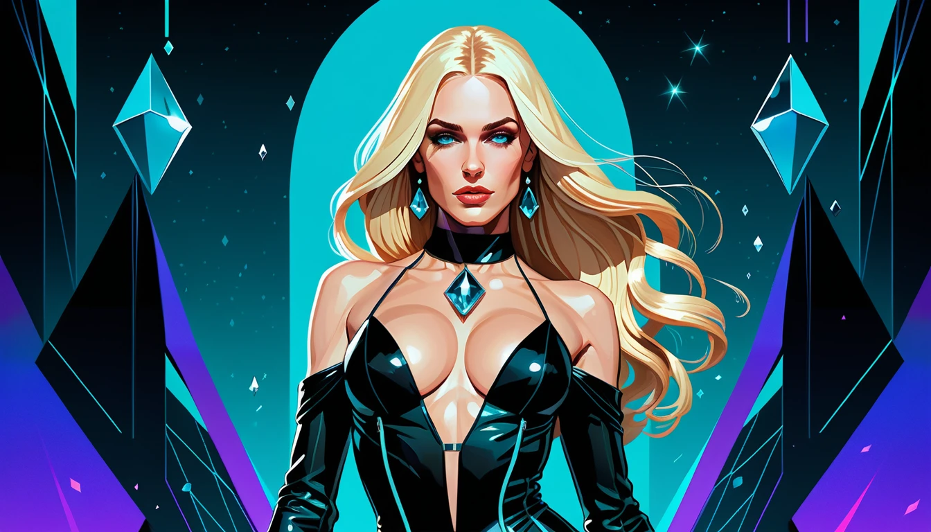 Mystical sorceress in dark fairytale nightclub glamour