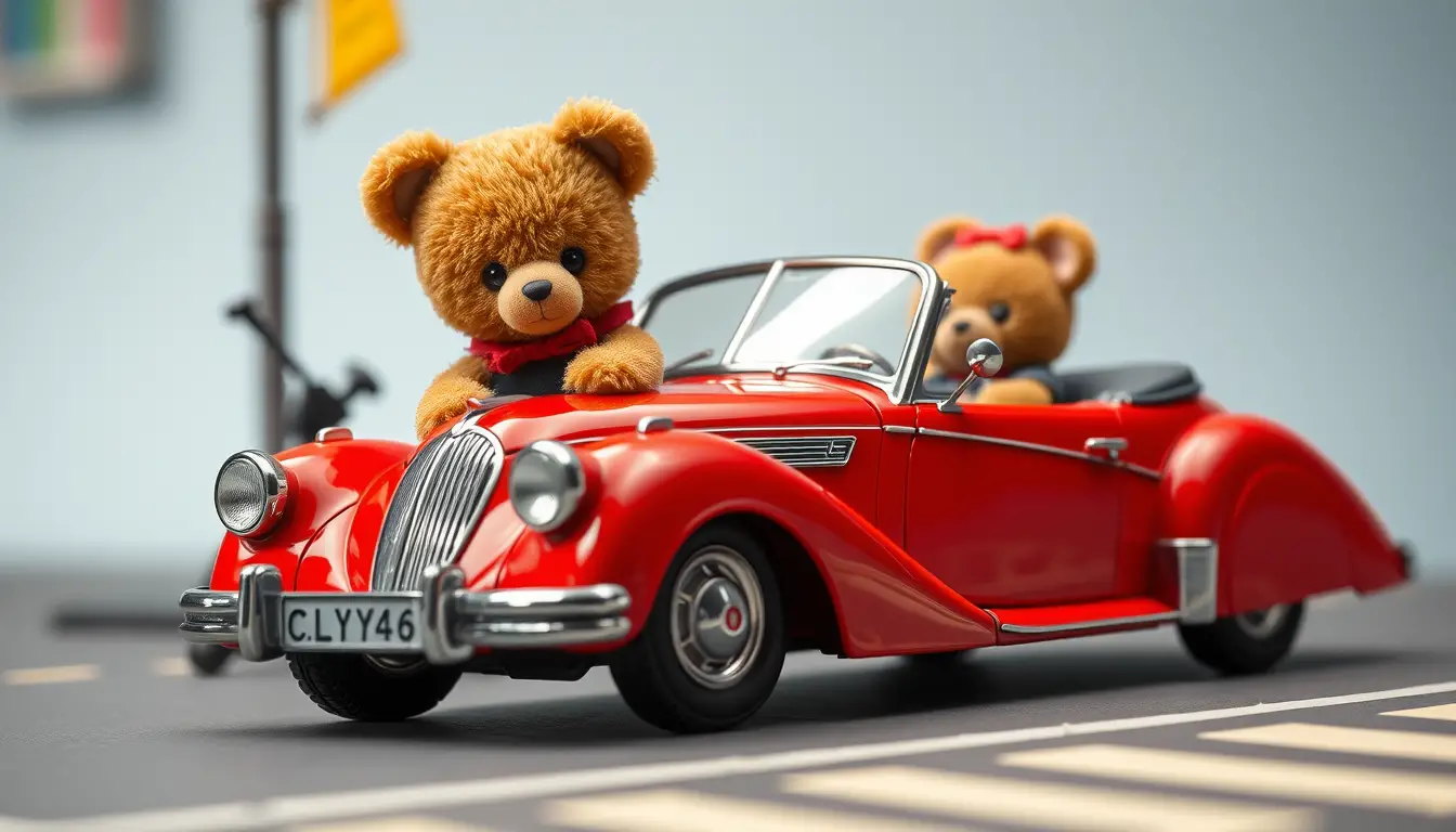 Amerikanisches Auto in einer stylischen urbanen Stadtszene (Animation)