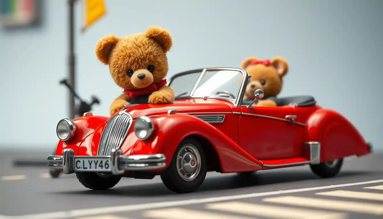 Amerikanisches Auto in einer stylischen urbanen Stadtszene (Animation)